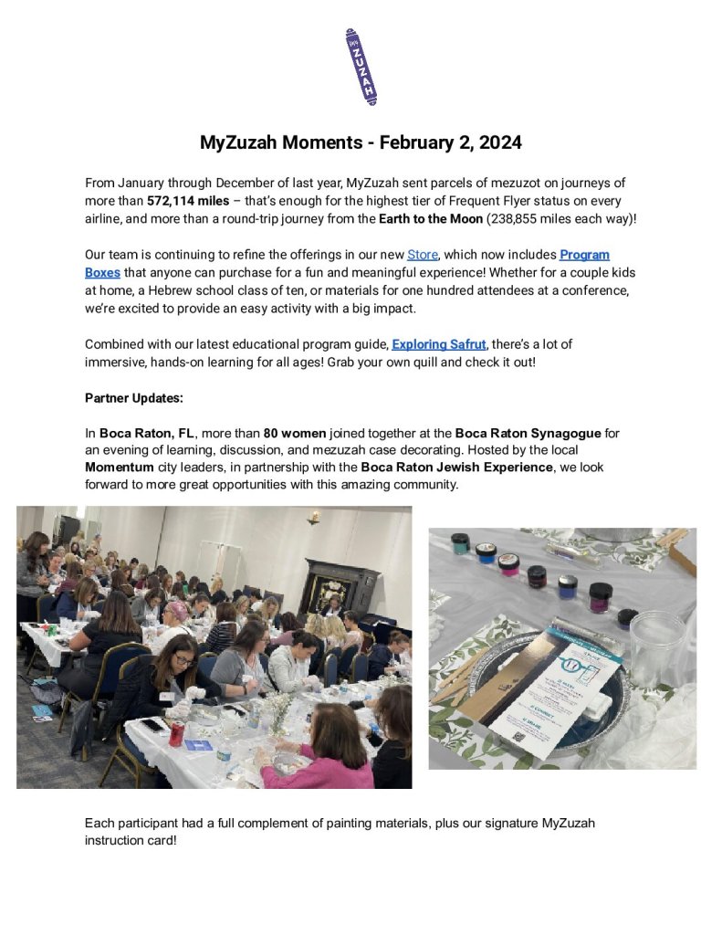 thumbnail of MyZuzah Moments – February 2, 2024